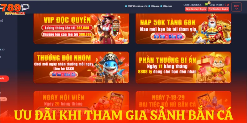 Các khuyến mãi tiêu biểu trong sảnh bắn cá Các khuyến mãi tiêu biểu trong sảnh bắn cá