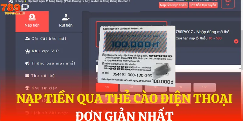 Nạp bằng thẻ cào điện thoại Nạp bằng thẻ cào điện thoại